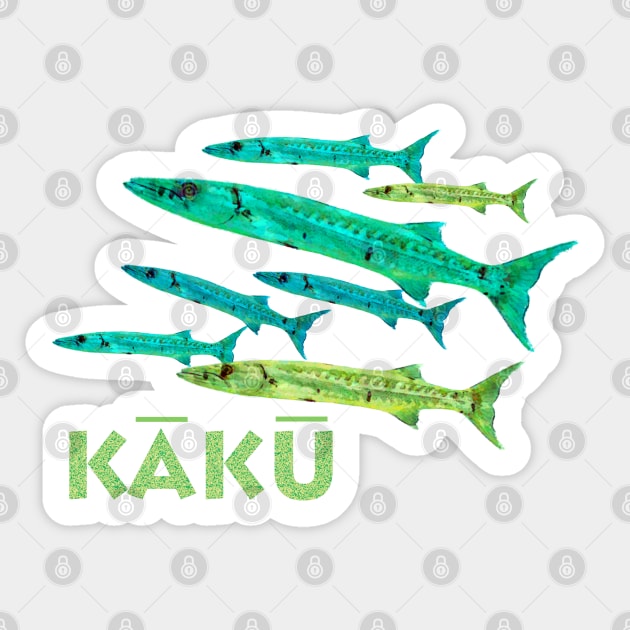 Kaku - Barracuda, Tropical,  Hawaiian Sticker by Organicgal Graphics